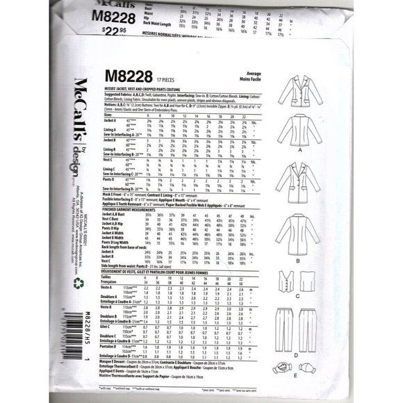 McCalls M8228 Misses Costume The Joker, The Mask Sewing Pattern New Size 6 to 14 - Picture 2 of 2